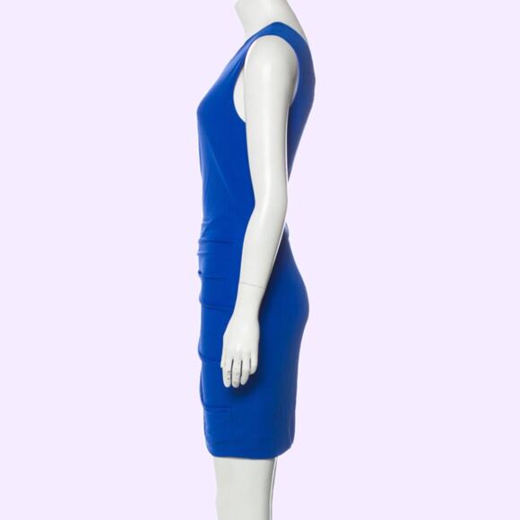 CUT25 BY YIGAL AZROUËL Cobalt Blue One Shoulder Bodycon Mini Dress - Picture 2 of 3